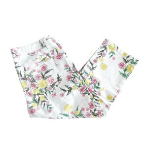 Lands' End Girls Capri Pants Crayon Floral Cropped Multicolour Size 8
